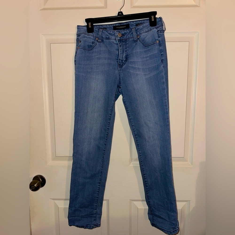 Liverpool jeans company medium wash denim jeans 6/28 fall contemporary